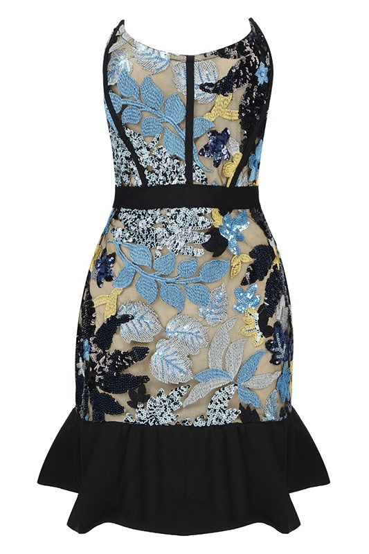 Butterfly-Print Strapless Mini Dress ...